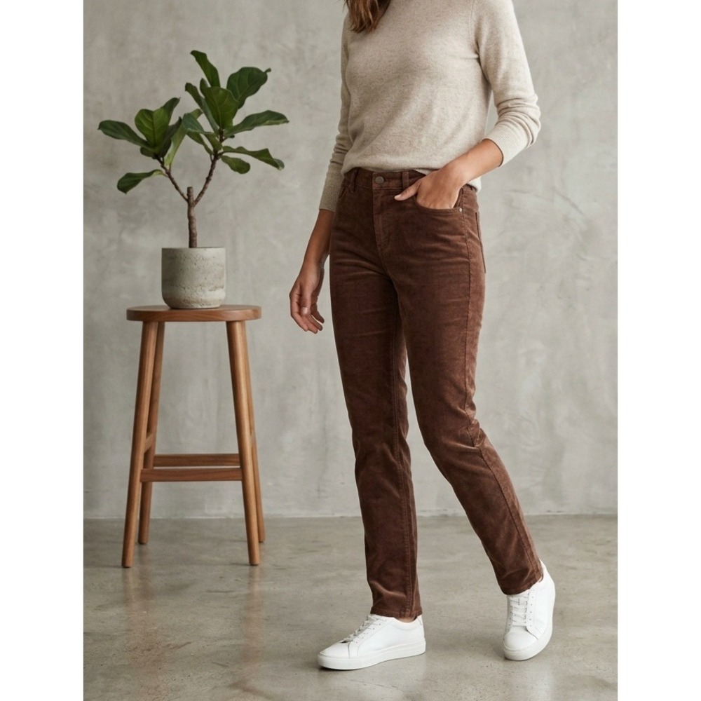 Coldwater Creek Brown Corduroy Straight Leg Casual Pants 8T
